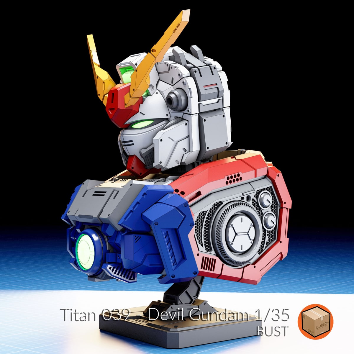 Titan 039 Devil Gundam bust reference image
